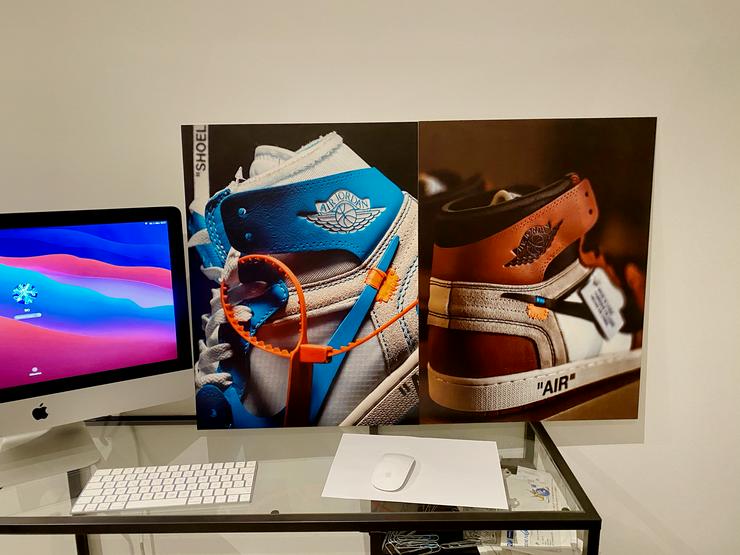 Nike Off White Air Jordan 1 Sneaker 2x Wandbilder 3mm Hartschaum - Bilderrahmen - Bild 1