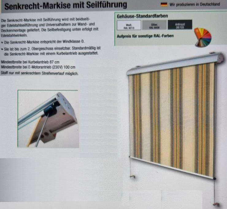 Markisen Premium-Beschattung maßgefertigt aus dt. Produktion mit Kurbel oder somfy®Antrieb bei Funkversion IFU io - Sonnenschutz - Bild 12