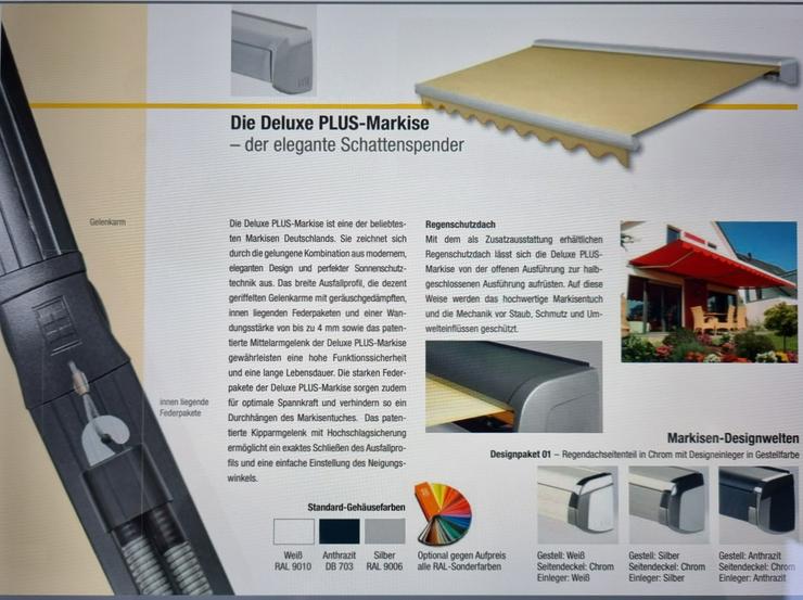 Markisen Premium-Beschattung maßgefertigt aus dt. Produktion mit Kurbel oder somfy®Antrieb bei Funkversion IFU io - Sonnenschutz - Bild 7