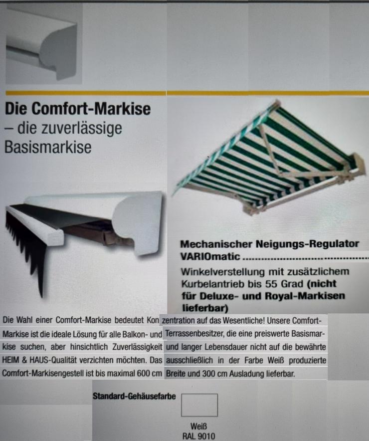 Markisen Premium-Beschattung maßgefertigt aus dt. Produktion mit Kurbel oder somfy®Antrieb bei Funkversion IFU io - Sonnenschutz - Bild 2