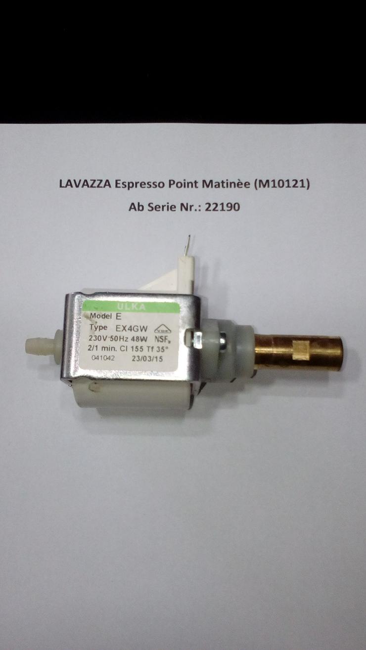 Bild 2:  LAVAZZA Espresso Point Matinèe (M10121) Vibrationspumpe (Gebraucht) Ab Serie Nr.: 22190