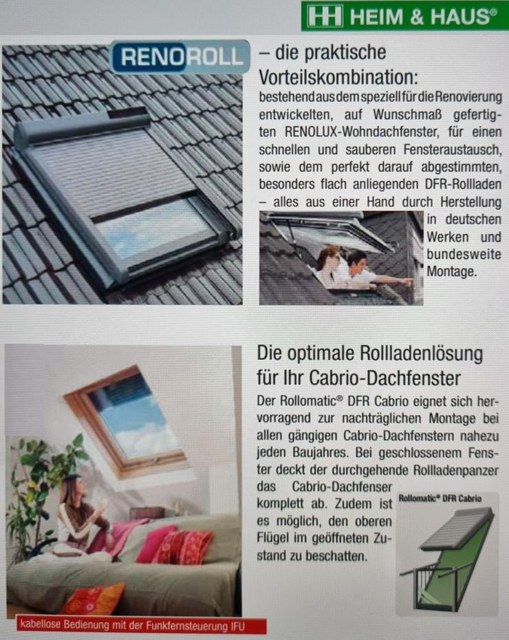Bild 4: Dachfensterrollladen maßgefertigt mit Solar-/Funkantrieb aus dt. Produktion