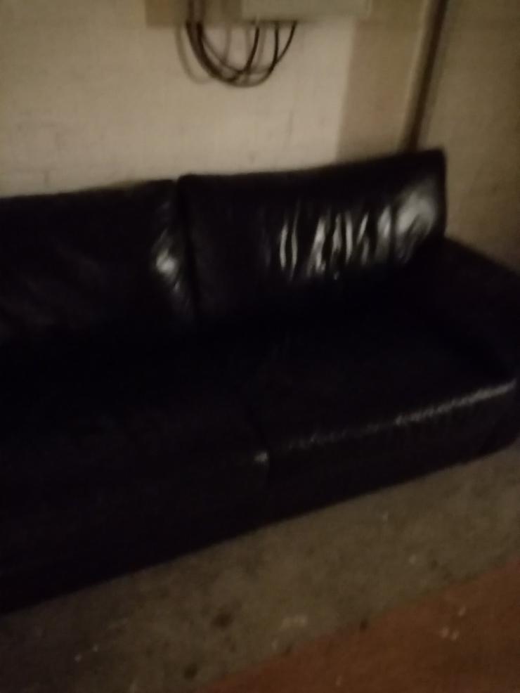 Lederschlafsofa schwarz  - Sofas & Sitzmöbel - Bild 3