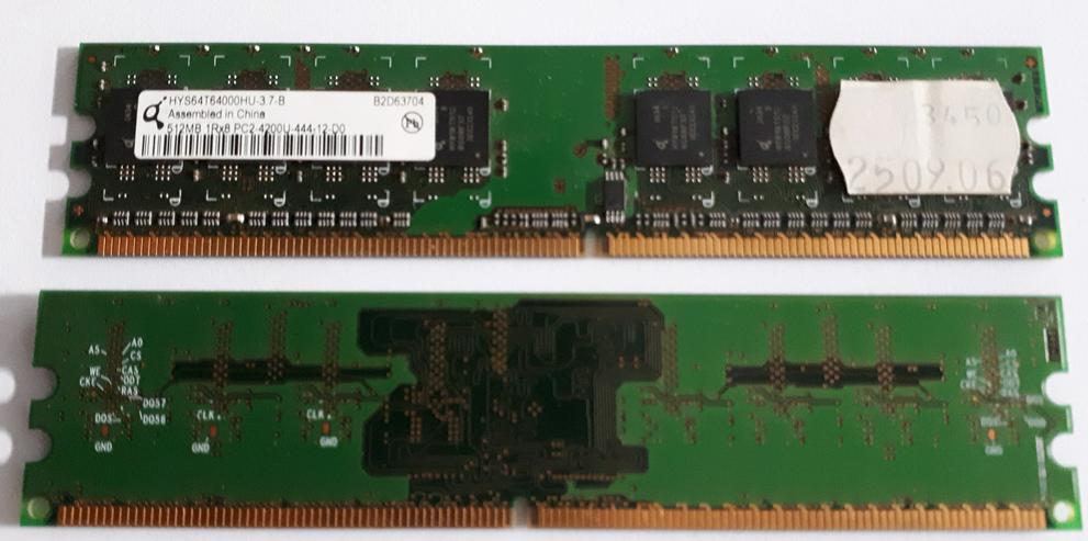 2 x Speicher Ram DDR2 512 MB - CPUs, RAM & Zubehör - Bild 1