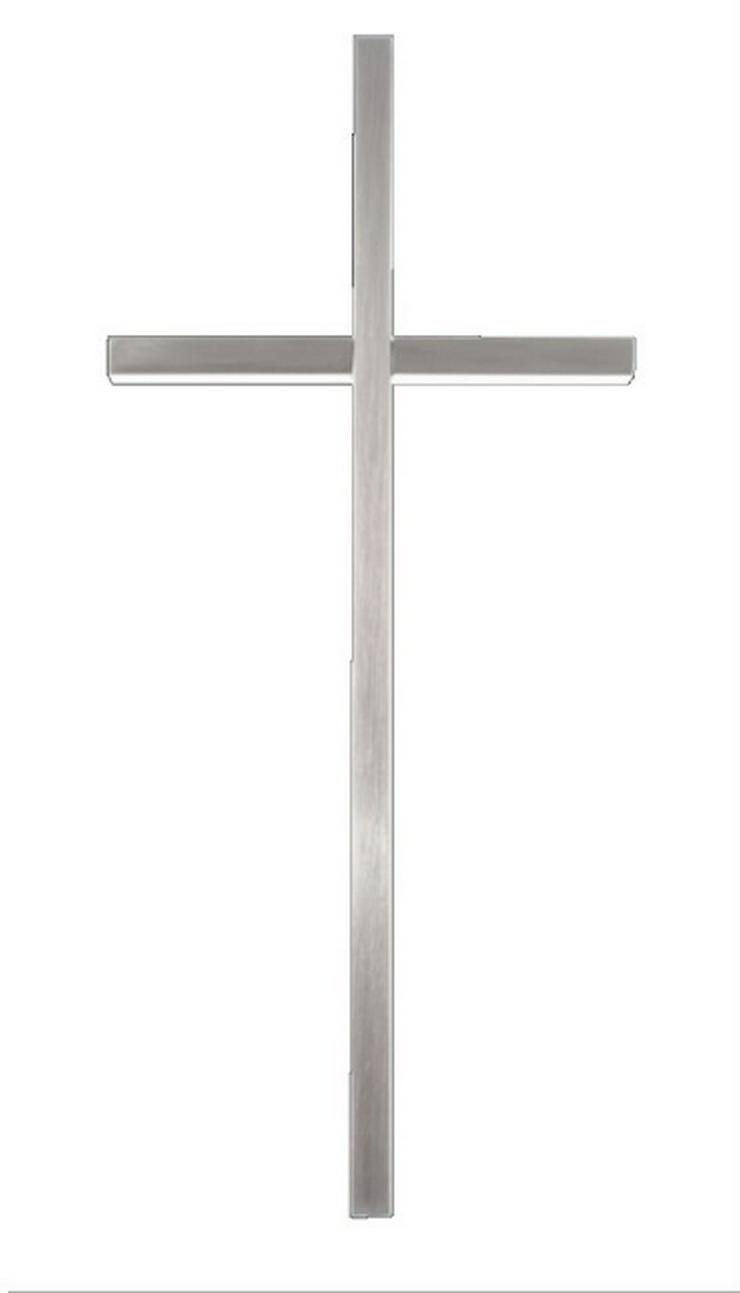 Kreuz aus Edelstahl für Grabstein / Grabmal Edelstahlkreuz Wandkreuz 30x11,5 cm - Weitere - Bild 1