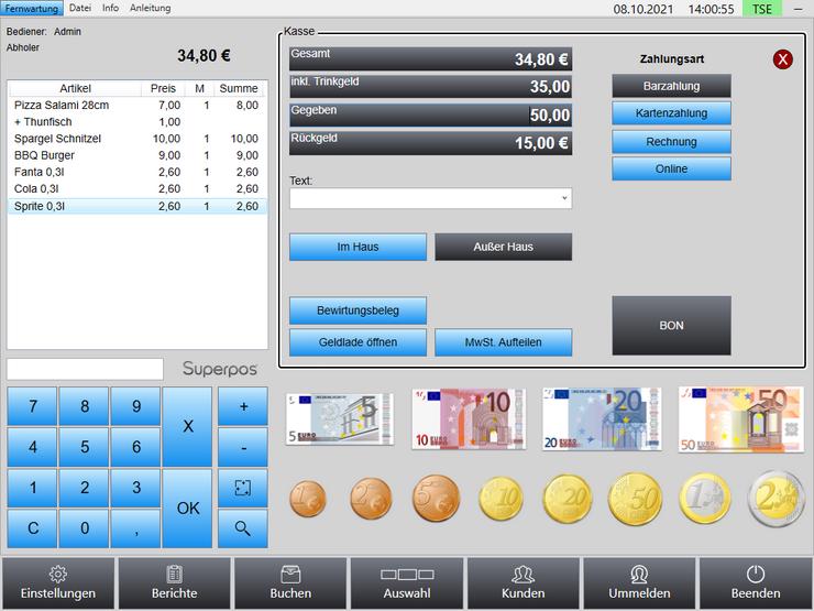 Lieferservice / Bringdienst TSE Kassensoftware Superpos für Kassensysteme / Laptops - Weitere - Bild 2