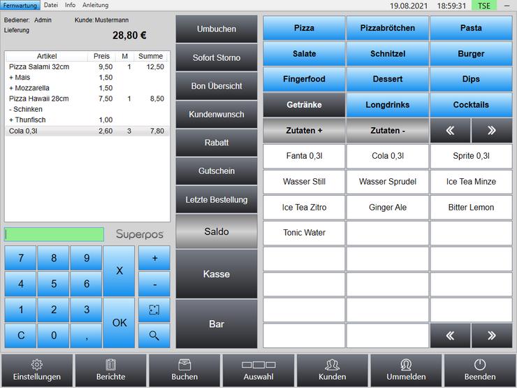 Bild 3: Lieferservice / Bringdienst TSE Kassensoftware Superpos für Kassensysteme / Laptops