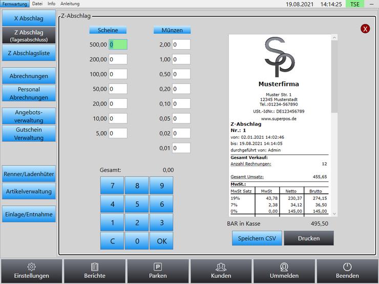 Bild 10: Einzelhandel / Dienstleister TSE Kassensoftware Superpos für Kassensysteme / Laptops