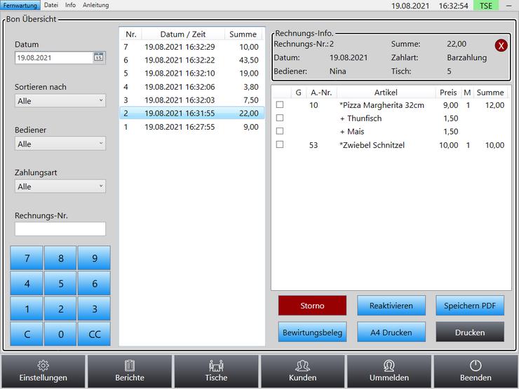 Bild 8: Gastronomie / Restaurant TSE Kassensoftware Superpos für Kassensysteme / Laptops