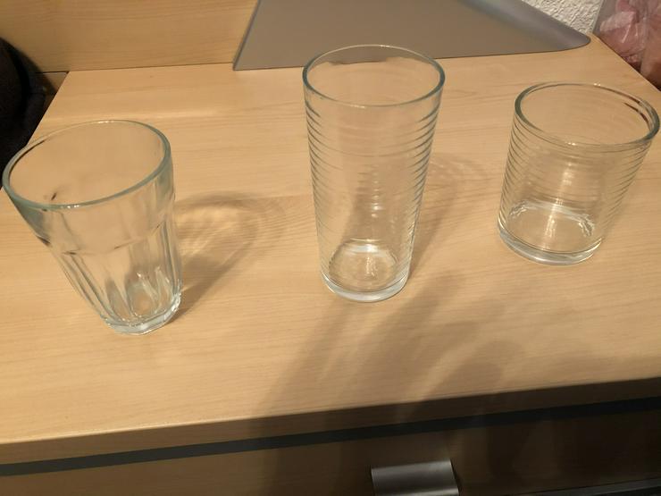 Drei unterschiedliche Gläserarten 