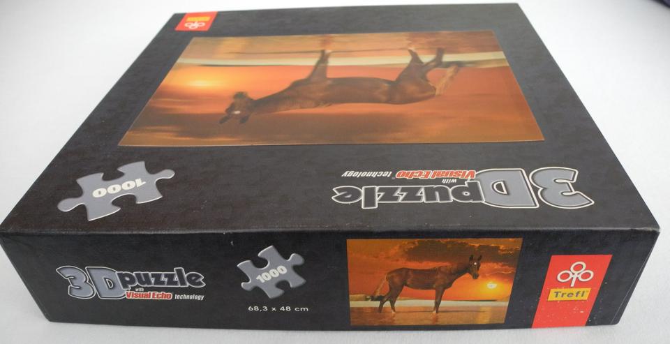  3D Puzzle, Pferd vor Sonnenuntergang, 1000 Teile - Puzzles - Bild 2