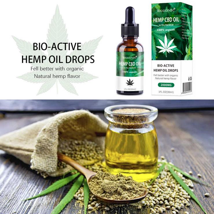Hanföl Bio 30 ml Tropfen 2000mg Premium 100% Natürlich Vegan Hemp oil - Entspannung & Massage - Bild 3