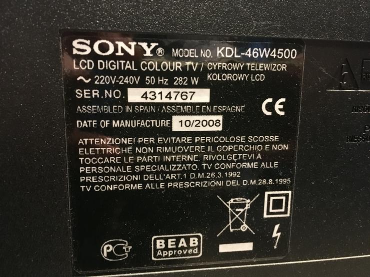 Sony Fernseher 46 Zoll - > 45 Zoll - Bild 2