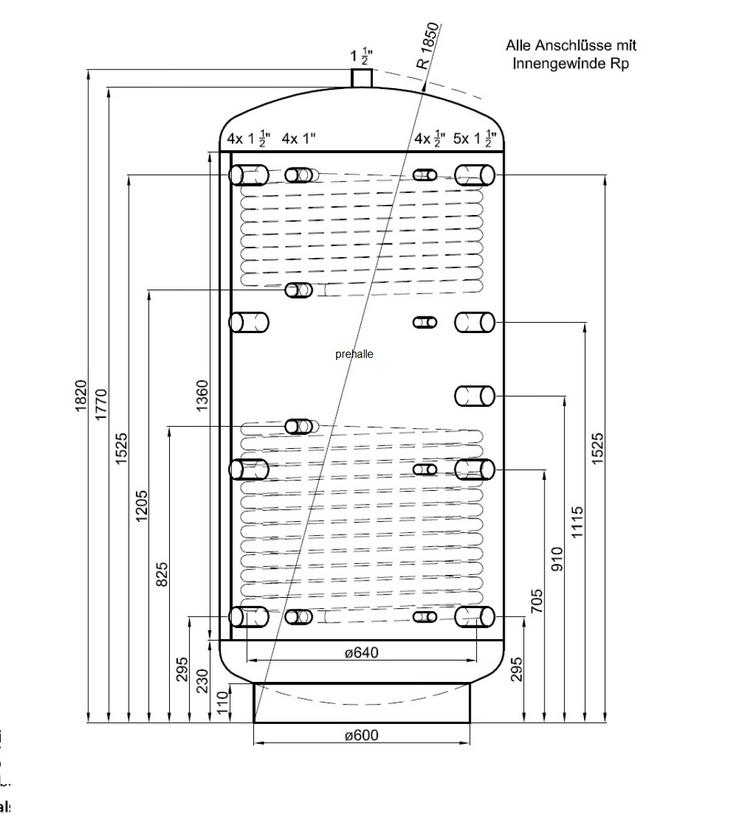 1A Pufferspeicher 800 L Für Heizung Solar Kamin Kessel Pelletofen - Durchlauferhitzer & Wasserspeicher - Bild 1