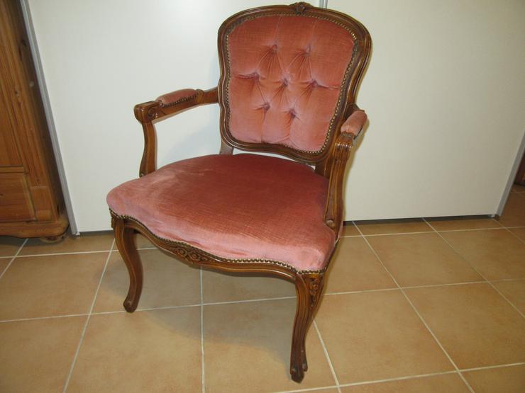  Schöner rosa samt Stuhl mit Armlehne - Stühle & Sitzbänke - Bild 2