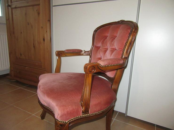  Schöner rosa samt Stuhl mit Armlehne - Stühle & Sitzbänke - Bild 3