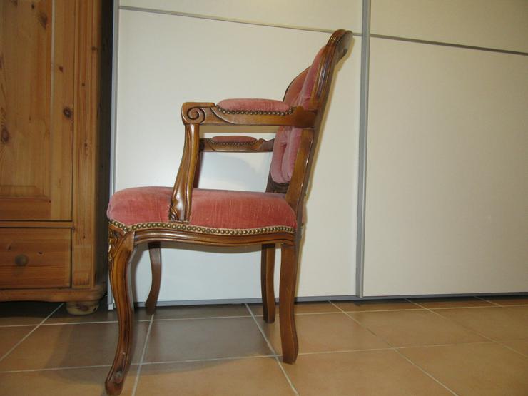  Schöner rosa samt Stuhl mit Armlehne - Stühle & Sitzbänke - Bild 7