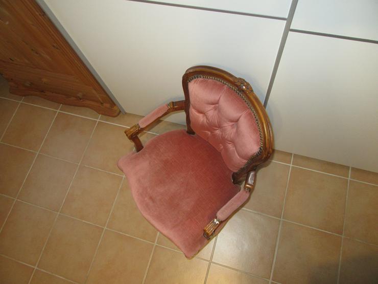  Schöner rosa samt Stuhl mit Armlehne - Stühle & Sitzbänke - Bild 4