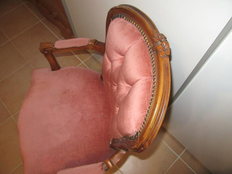  Schöner rosa samt Stuhl mit Armlehne - Stühle & Sitzbänke - Bild 5