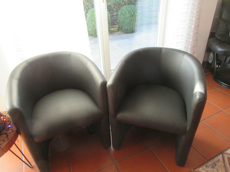 Bild 7:  Cocktailsessel Clubsessel Loungesessel Bürosessel Schwarz 2 Stück