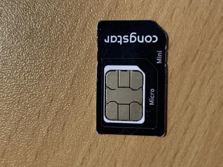 Bild 1: Congstar Prepaid Sim Karte DE Nummer mit ca.9,95€ Restguthaben