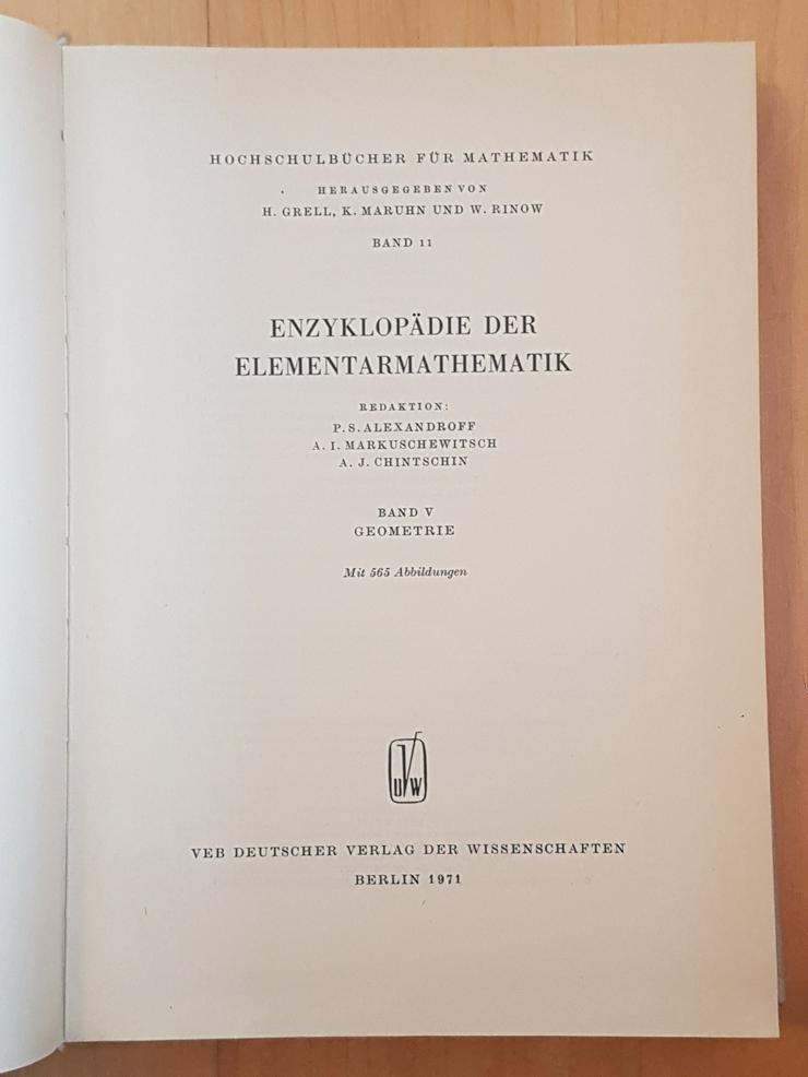 Bild 8: Enzyklopädie der Elementarmathematik. I , II, IV, V