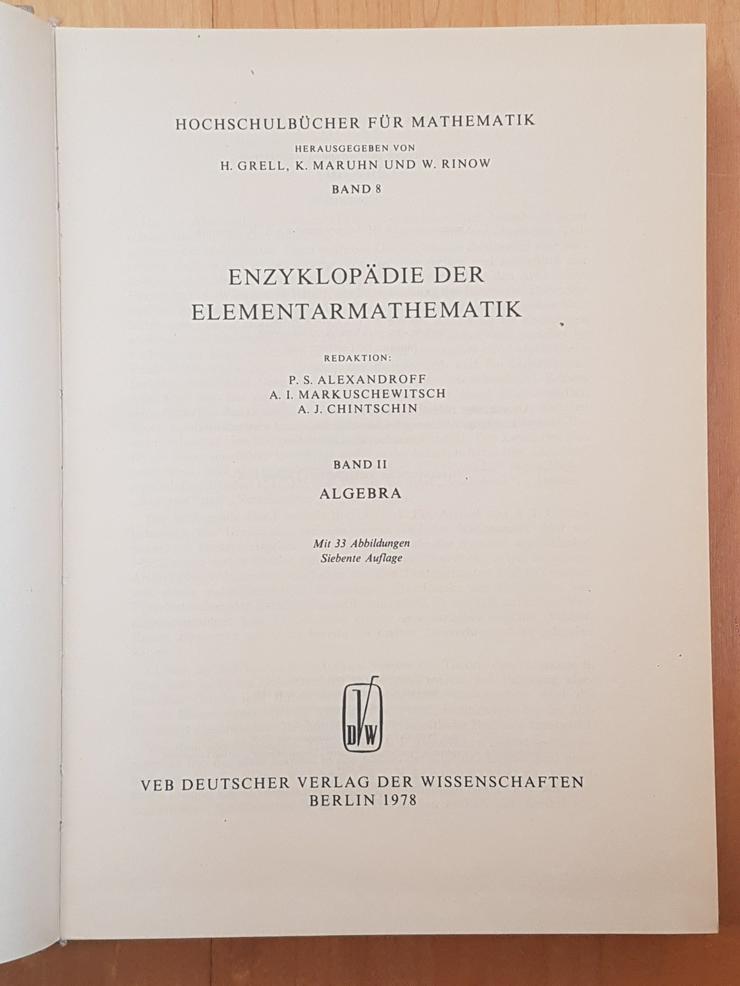 Bild 4: Enzyklopädie der Elementarmathematik. I , II, IV, V