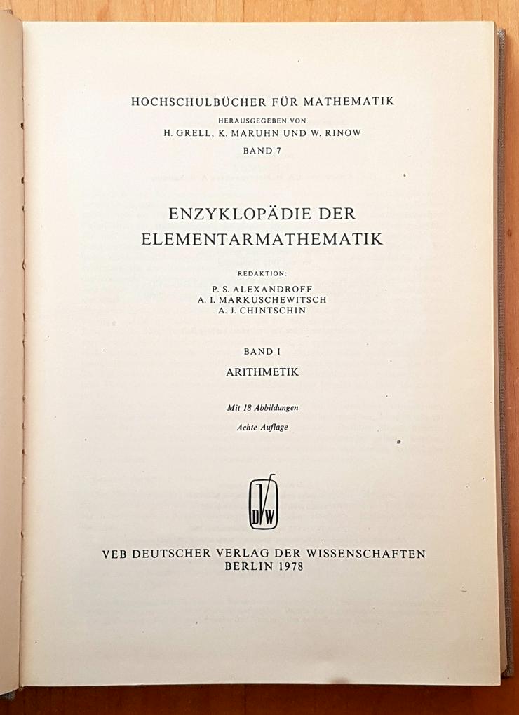 Bild 2: Enzyklopädie der Elementarmathematik. I , II, IV, V