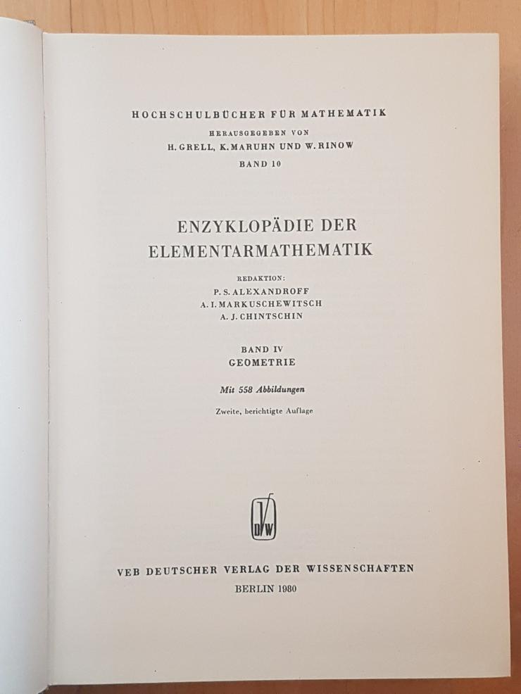 Bild 6: Enzyklopädie der Elementarmathematik. I , II, IV, V