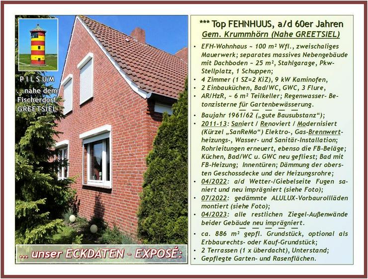 Bild 5: A/d NORDSEE-KÜSTE: ein Top EFH "FEHNHUUS“, modernisiert & gepflegt, mit Garage, Garten u. NeGeb. auf weitläuf. Grundstück.