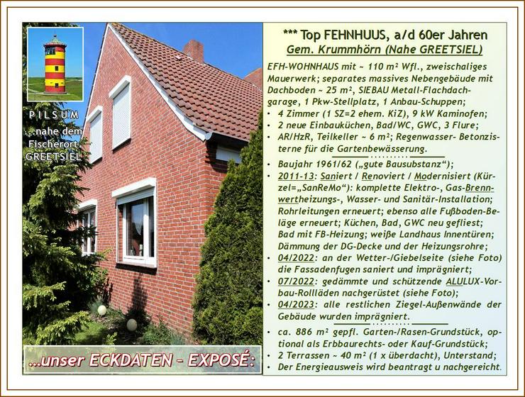 Bild 3: A/d NORDSEE-KÜSTE von privat: sanierter u. modernisierter WOHN-KLASSIKER + Garage, NeGeb. auf großem Grdst.