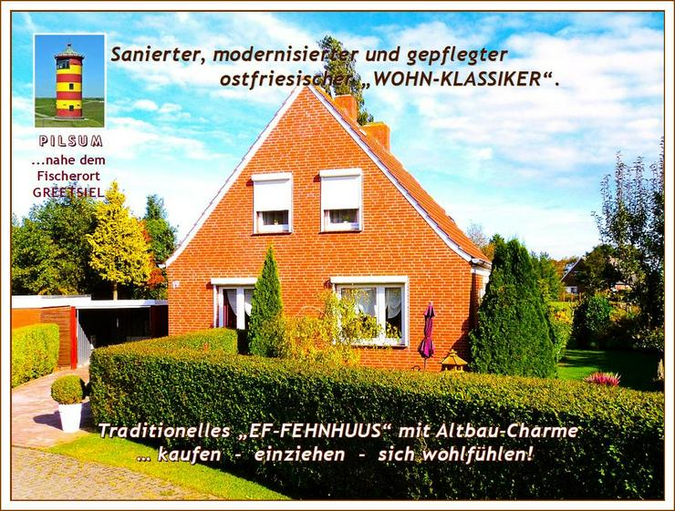 Bild 5: Ostfries. NORDSEE-KÜSTE: Ihr saniertes, modernis. u. gepfl. „EF-FEHNHAUS mit Altbau-Charme“ + Garage u. NeGeb. auf weitläufigem Grundstück.