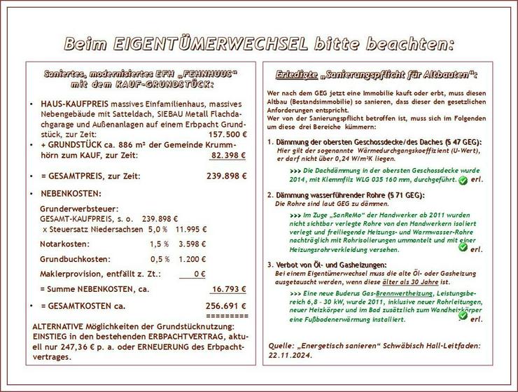 Bild 6: Ostfries. NORDSEE-KÜSTE von privat: saniertes - renoviertes - modernisiertes u. gepfl. EFH „FEHNHAUS“ + Garage, NeGeb. auf großem Grdst.