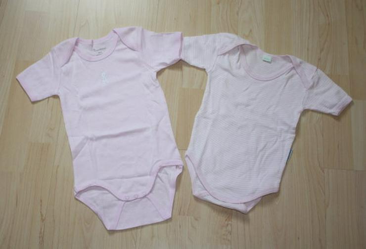 Baby Body Mädchen Kurzarm Bodys Kurzarmbody Unterwäsche Einteiler Strampler rosa/weiß Gr. 74/80 86/92 NEU