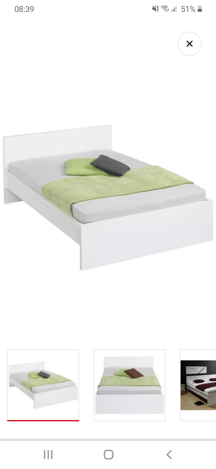 Bild 2: Bett 140×200 inkl. Lattenrost und Matratze 