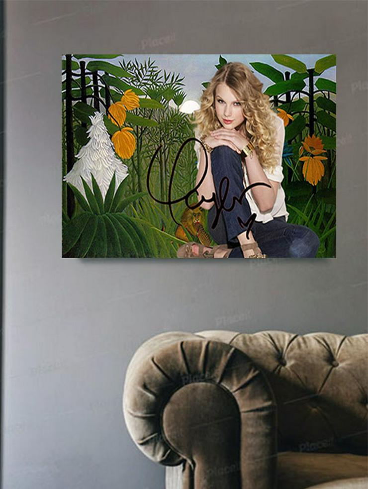 Bild 7:  Taylor Swift von Henri Rousseau. Blickfang! Starsouvenir. Geschenkidee. Superdeko. 45x30 cm. Wandbild. Unikat!