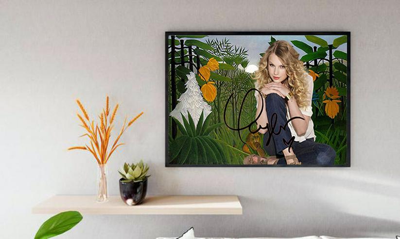 Bild 3:  Taylor Swift von Henri Rousseau. Blickfang! Starsouvenir. Geschenkidee. Superdeko. 45x30 cm. Wandbild. Unikat!