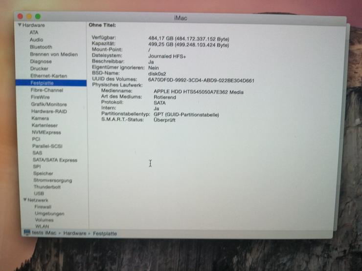 Bild 8: Apple i Mac  All in One - MF883D/A Model No : A 1418