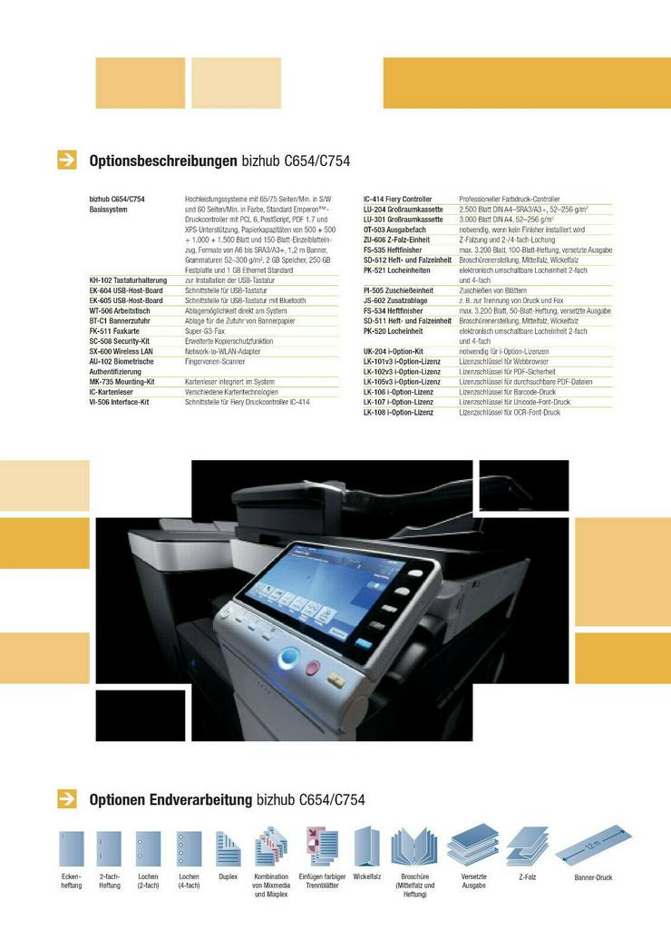 Konica Minolta bizhub C754e Kopierer Drucker Scanner Duplex LAN USB Top Zustand - Kopierer - Bild 3
