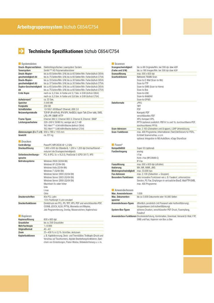 Konica Minolta bizhub C754e Kopierer Drucker Scanner Duplex LAN USB Top Zustand - Kopierer - Bild 2