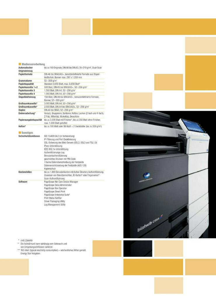 Konica Minolta bizhub C754e Kopierer Drucker Scanner Duplex LAN USB Top Zustand - Kopierer - Bild 4