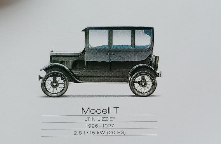 Bild 3: Ford 75 Jahre am Deutschen Rhein mit Model T seltenes Plakat mit dt Modelpalette