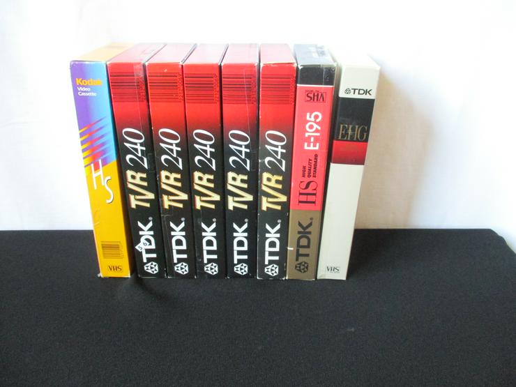 8 VHS Video Cassetten Leerkassetten Kodak TDK 195- 240 Minuten