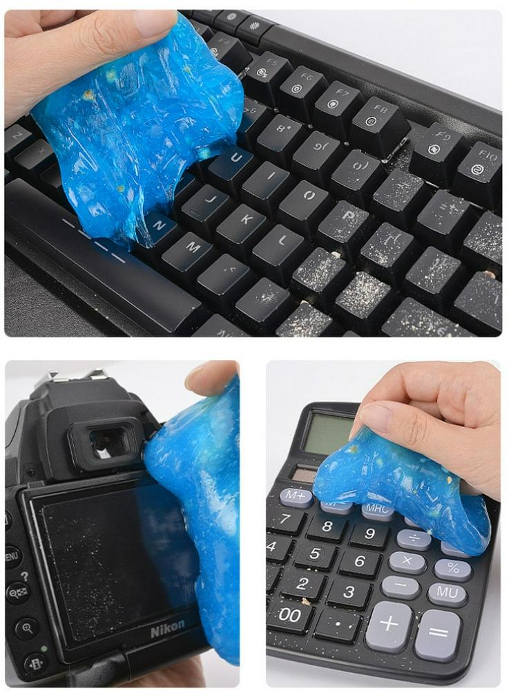 Bild 2: Reinigungsgel / Pad ✅ Staub und Schmutz Entferner Auto Tastatur Wunderschleim Sauber Putzen Dreck Reinigungsmittel