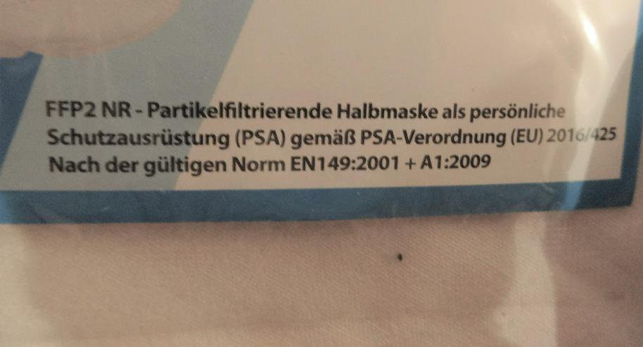Zertifizierte original Atemmasken FFP2 weiß od. schwarz, auch als Arbeitsschutzmaske - Hygiene & Desinfektion - Bild 2