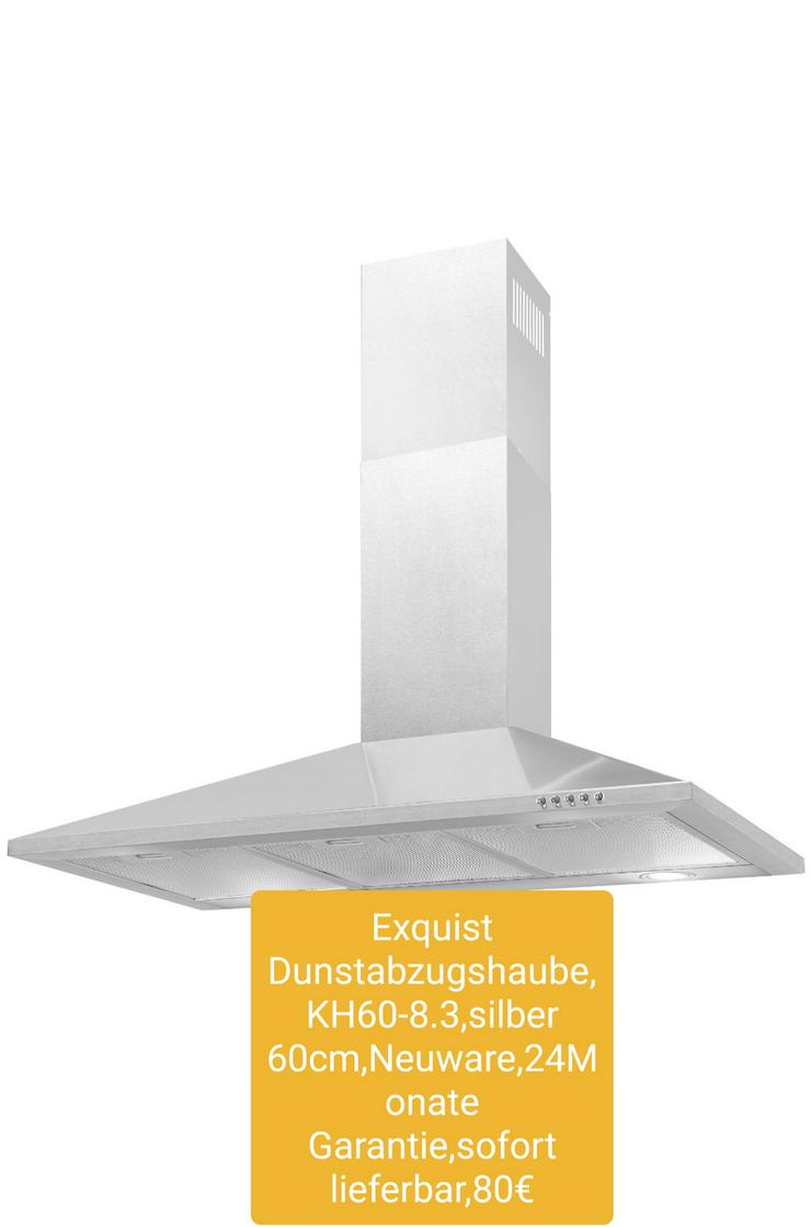 Exquisit Dunstabzugshaube, KH60-8.3, Silber 60cm - Klimageräte & Ventilatoren - Bild 1