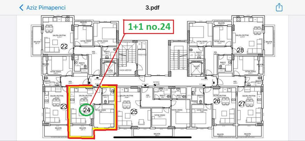 ÖZMED RESIDENCE 3.ETAGE WOHNUNG No.24 ALANYA AVSALLAR ID-B39 - Wohnung kaufen - Bild 8