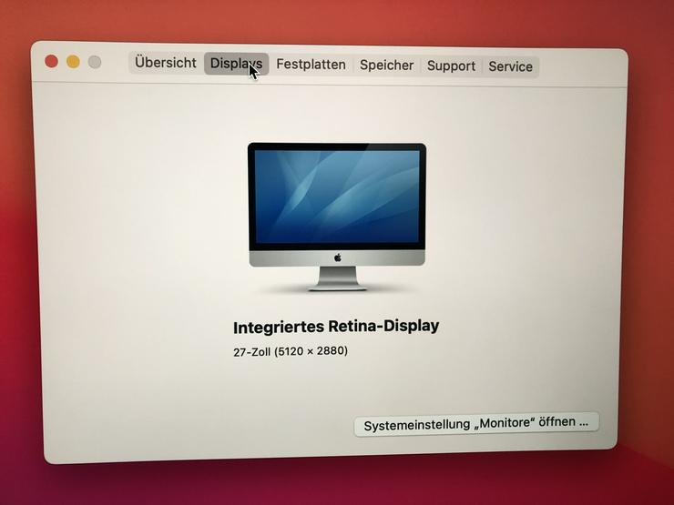 Bild 8: iMac27“5K, 4.2 GHz Quad-Core i7, 40 GB RAM, 512 GB SSD, Modellreihe 2017, mit Garantie
