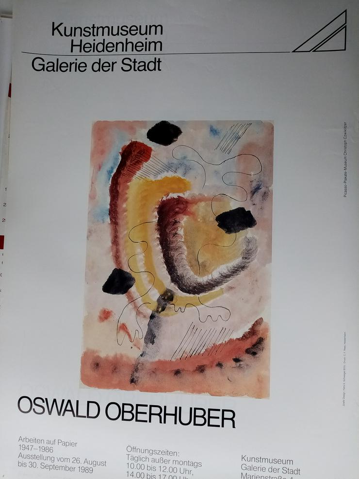 1989 Plakat Oswald Oberhuber Ausstellung Heidenheim