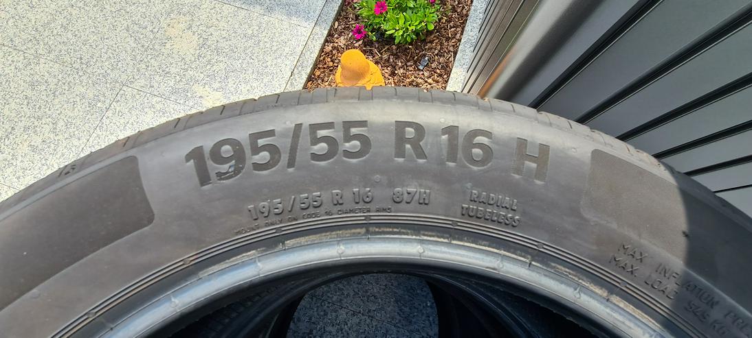 4 absolut neuwertige Reifen 195/55 R16 87H Continental EcoContact 6 - Sommerreifen - Bild 2